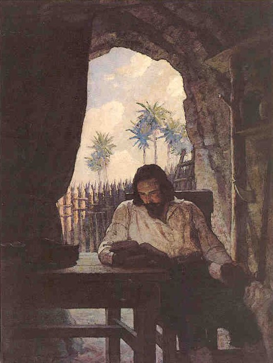 In the Morning I took the Bible, and beginning at the New Testament, I began seriously to read it...