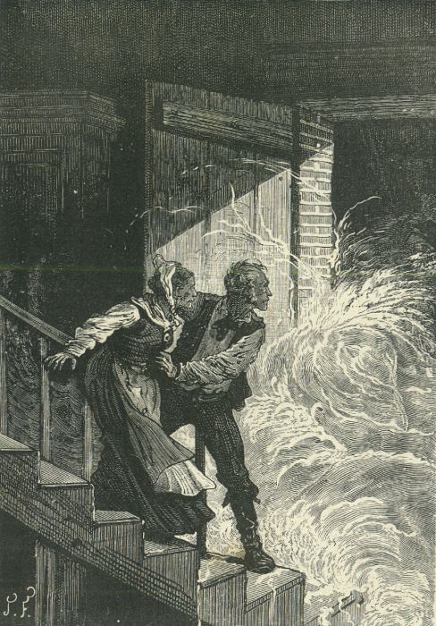 Simon caught his wife in his arms